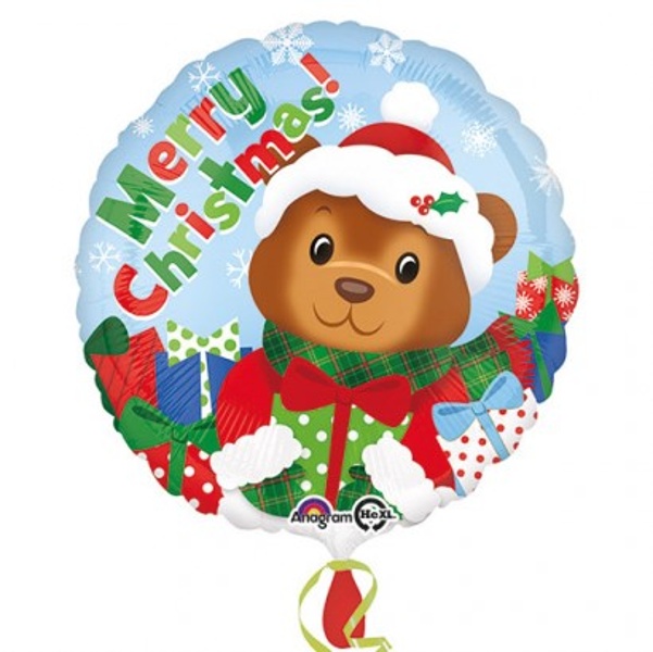 Vánoční balónek fóliový vánoční medvídek