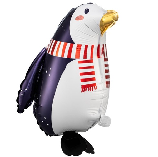 Balónek chodící fóliový vánoční tučňák 29 x 42 cm