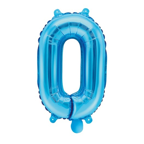 Balónek fóliový "0" modrá 35 cm