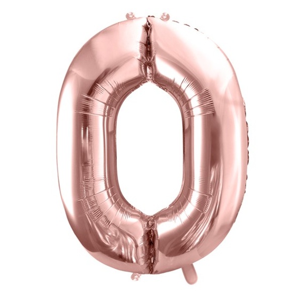 Balónek fóliový "0" růžové zlato 35 cm