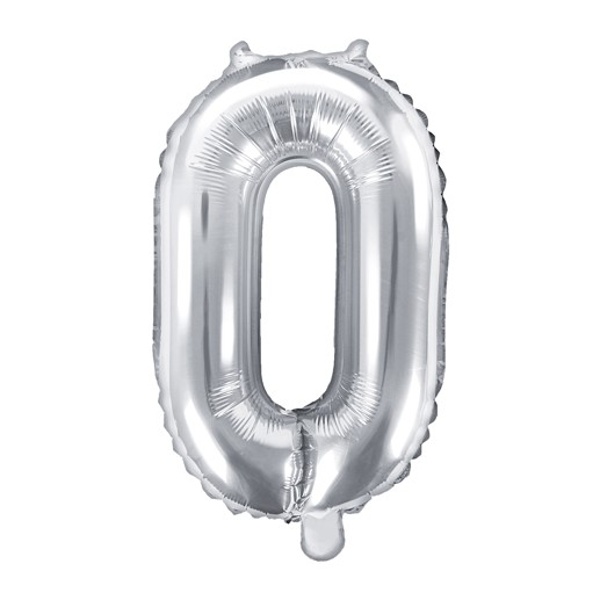 Balónek fóliový "0" stříbrná 35 cm