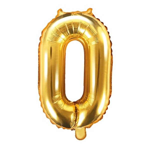Balónek fóliový "0" zlatá 35 cm