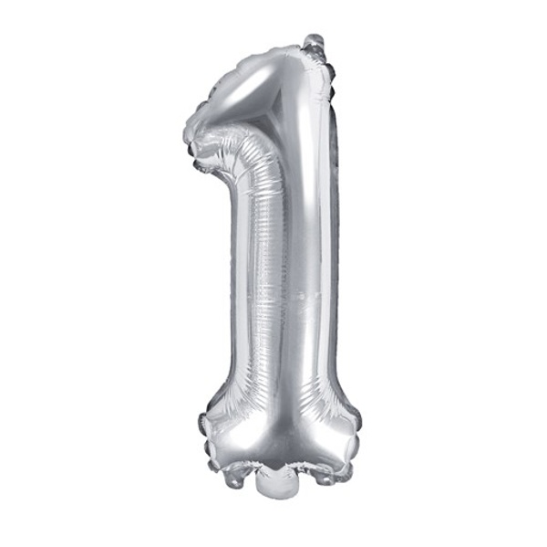 Balónek fóliový "1" stříbrná 35 cm