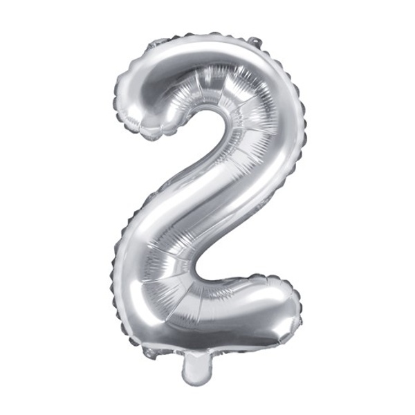 Balónek fóliový "2" stříbrná 35 cm