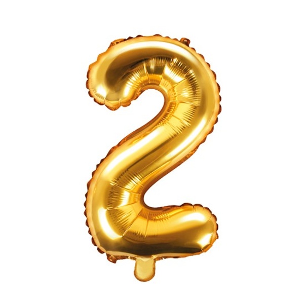 Balónek fóliový "2" zlatá 35 cm