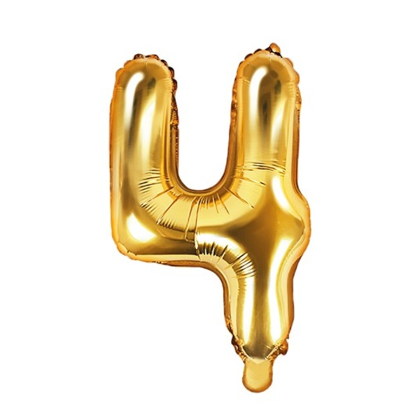 Balónek fóliový "4" zlatá 35 cm