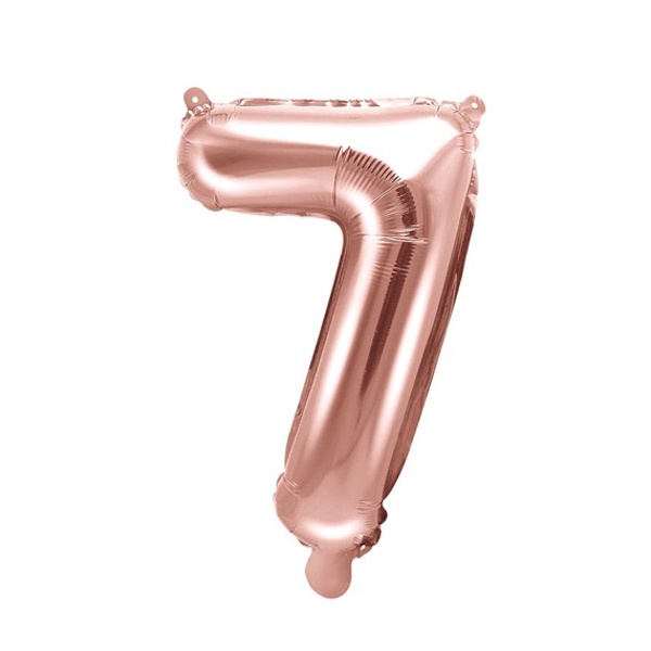 Balónek fóliový "7" růžové zlato 35 cm