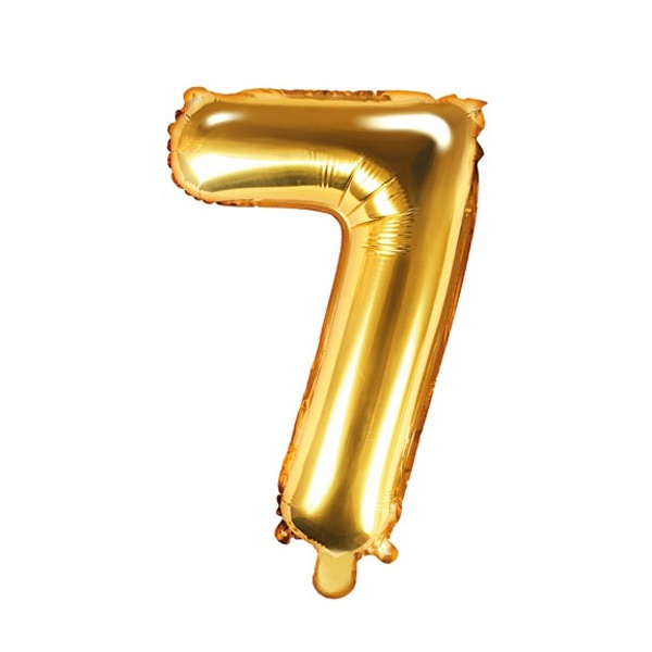 Balónek fóliový "7" zlatá 35 cm