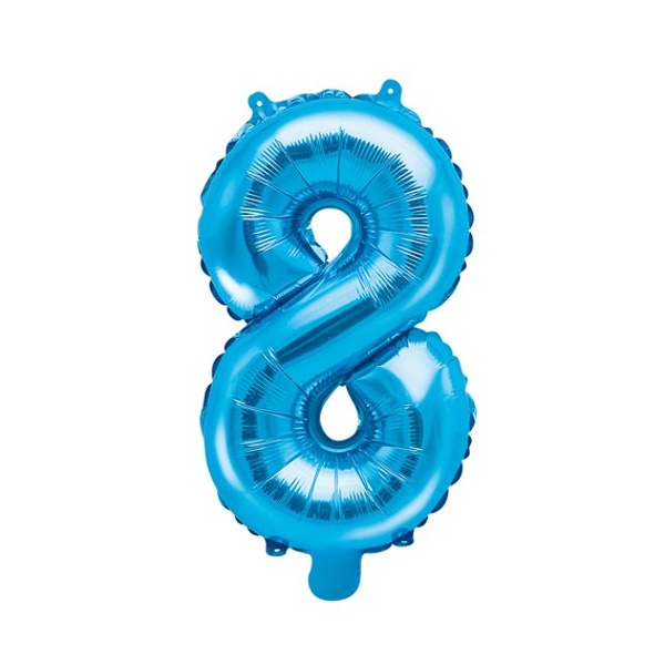 Balónek fóliový "8" modrá 35 cm