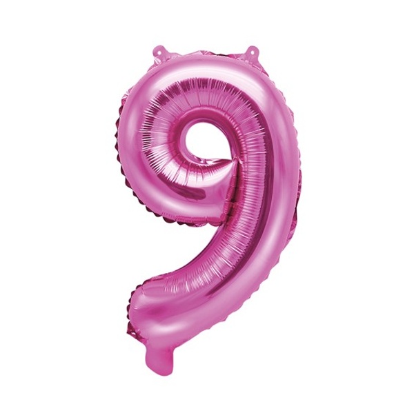 Balónek fóliový "9" růžová 35 cm