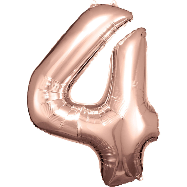 Balónek fóliový číslice 4 růžové zlato 66 x 88 cm