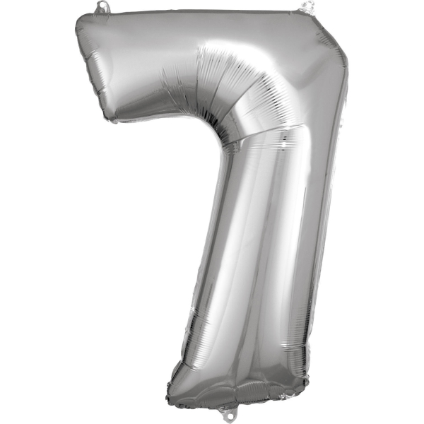 Balónek fóliový číslice 7 stříbrná 58 x 88 cm