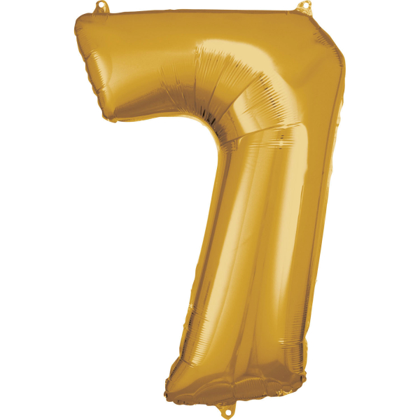 Balónek fóliový číslice 7 zlatá 58 x 88 cm