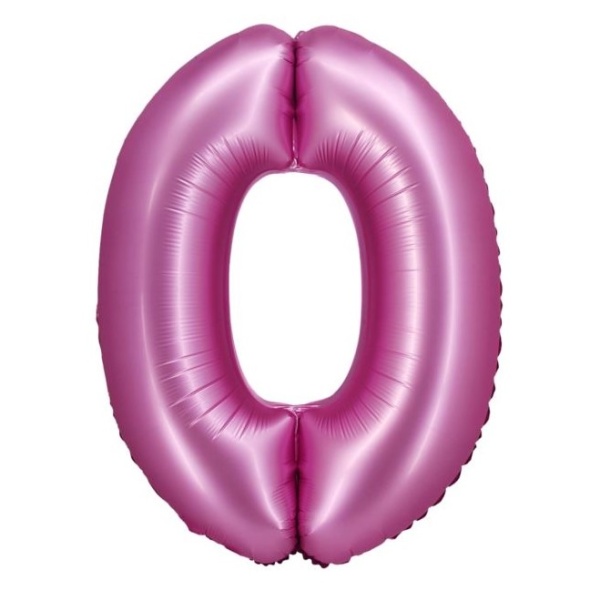 Balónek fóliový číslo 0 saténové růžové 76 cm