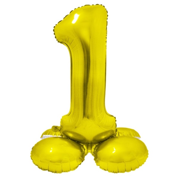 Balónek fóliový číslo 1 samostojné zlaté 72 cm