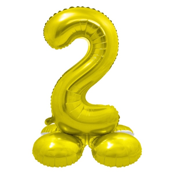 Balónek fóliový číslo 2 samostojné zlaté 72 cm