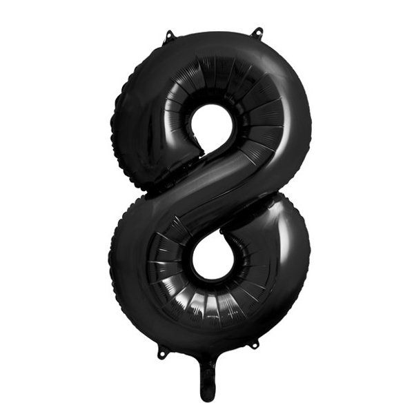 Balónek fóliový číslo 8 černé 86 cm