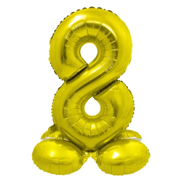 Balónek fóliový číslo 8 samostojné zlaté 72 cm