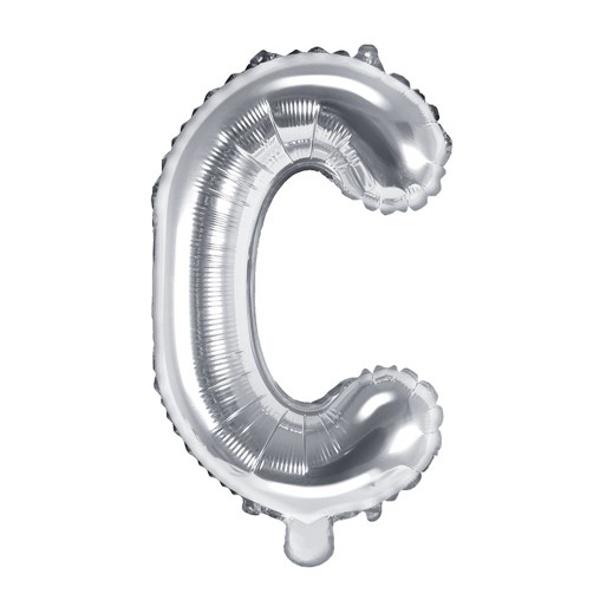 Levně Balónek fóliový mini písmeno C stříbrné 35 cm