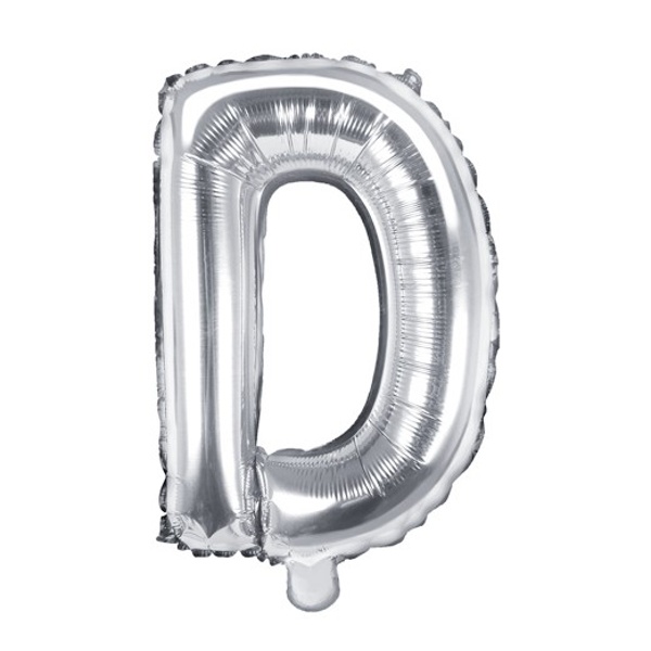 Levně Balónek fóliový mini písmeno D stříbrné 35 cm