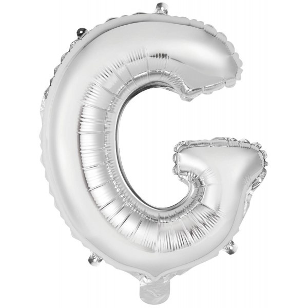 Levně Balónek fóliový mini písmeno G stříbrné 34 cm