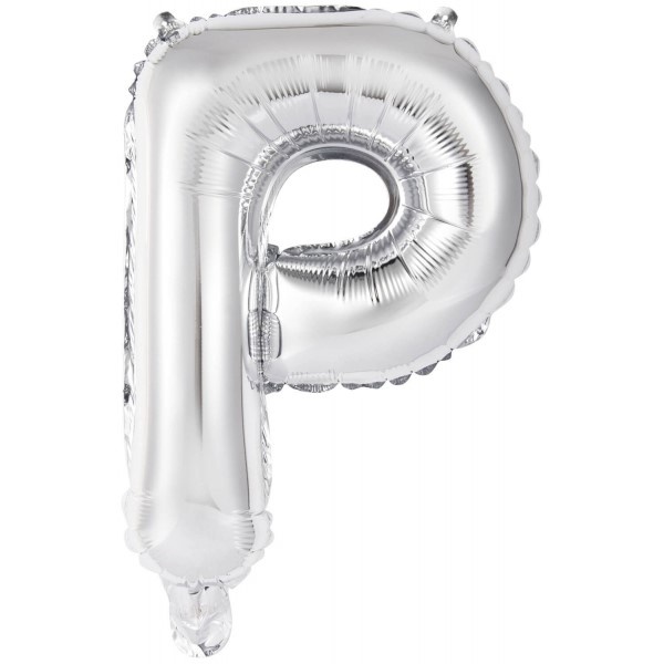 Levně Balónek fóliový mini písmeno P stříbrné 34 cm