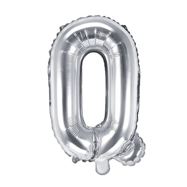 Levně Balónek fóliový mini písmeno Q stříbrné 35 cm