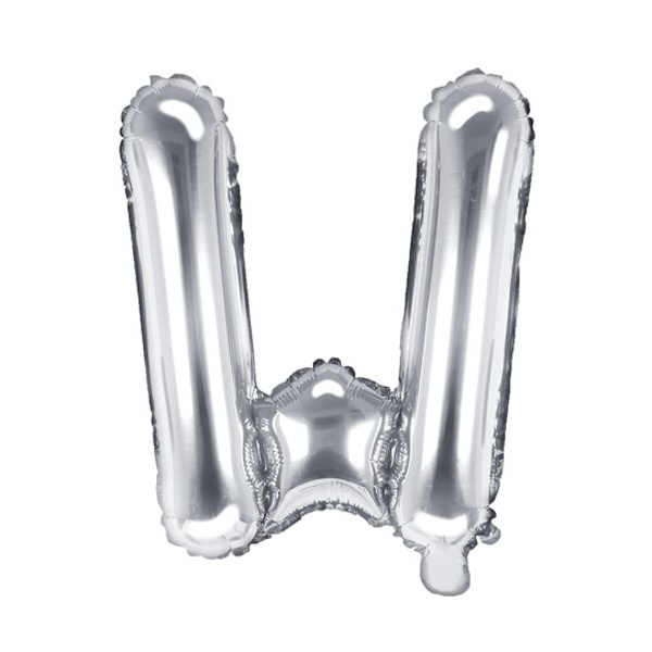 Levně Balónek fóliový mini písmeno W stříbrné 35 cm