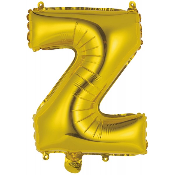 Balónek fóliový mini písmeno Z zlaté 34 cm