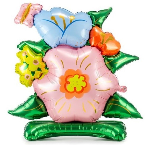 Flowers party – Balónek fóliový samostojný Květiny 86 x 80,5 cm