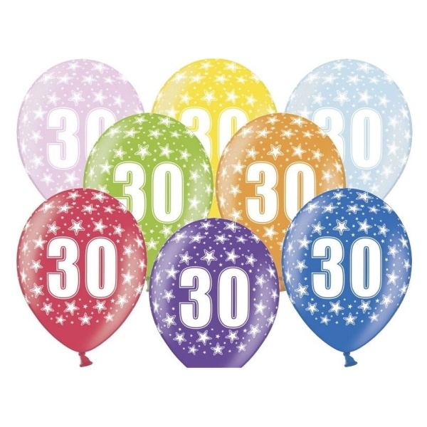 Balónek latexový 30. narozeniny 50 ks