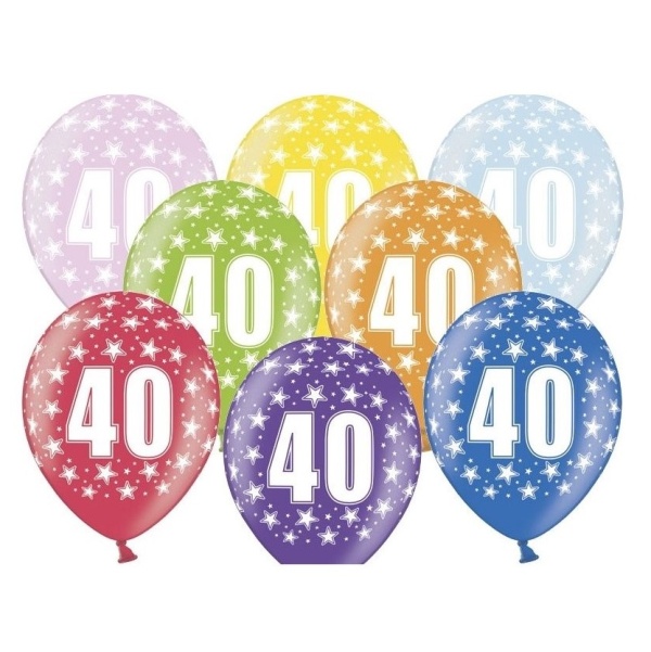 Balónek latexový 40. narozeniny 50 ks