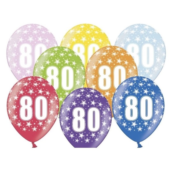 Balónek latexový 80. narozeniny 50 ks