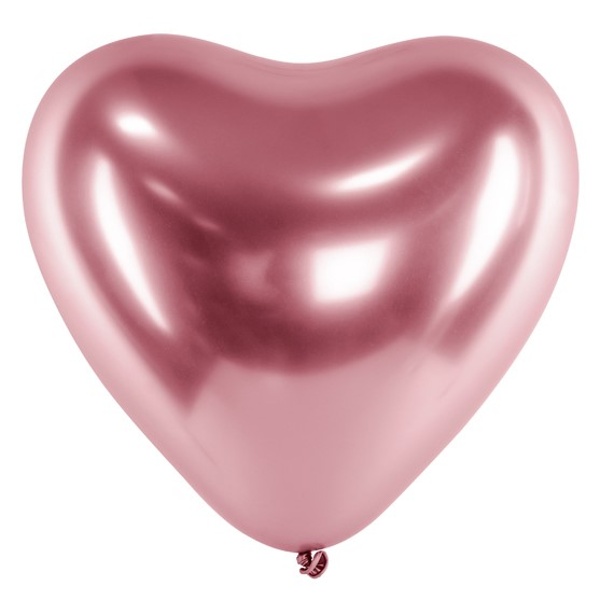 Levně Balónek latexový Srdce Glossy lesklé růžové zlato 30 cm 50 ks