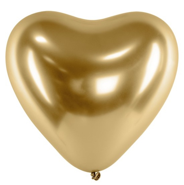 Balónek latexový Srdce Glossy lesklé zlaté 30 cm 50 ks