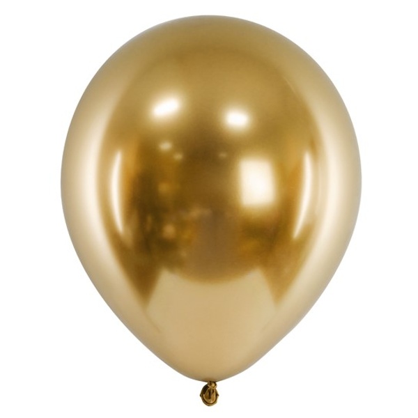 Levně Balónky chromové 30 cm Glossy zlatý 50 ks