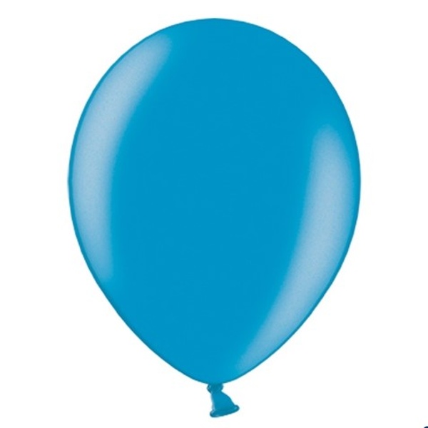 Levně Balónky latexové metalické – 27 cm karibská modř 100 ks