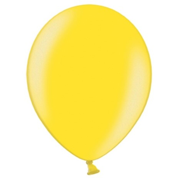 Balónky latexové metalické 27 cm žlutá 100 ks