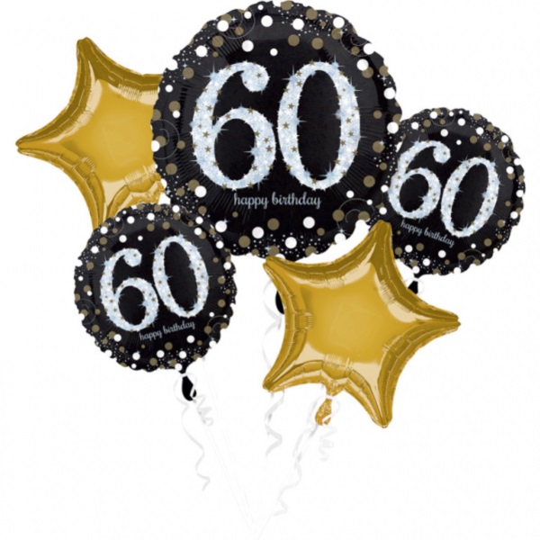 Balónkový buket "60. narozeniny" 5 ks