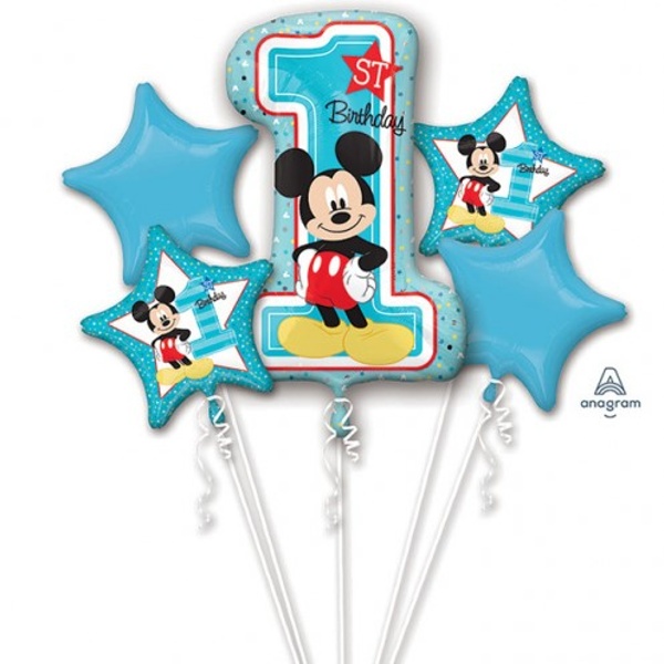 Balónky buket foliové 1. narozeniny Mickey řks