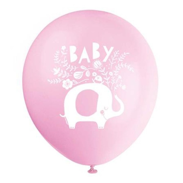 Balónky latexové Baby Slon růžový 30 cm 8 ks