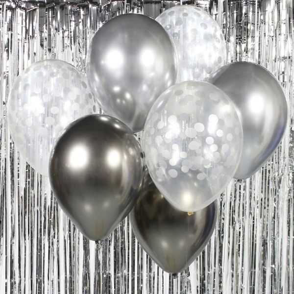 Balónky latexové Beauty Charm buket stříbrno-šedý 30 cm 7 ks