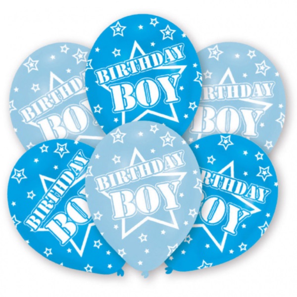 Balónky s potiskem latexové Birthday Boy 27,5 cm