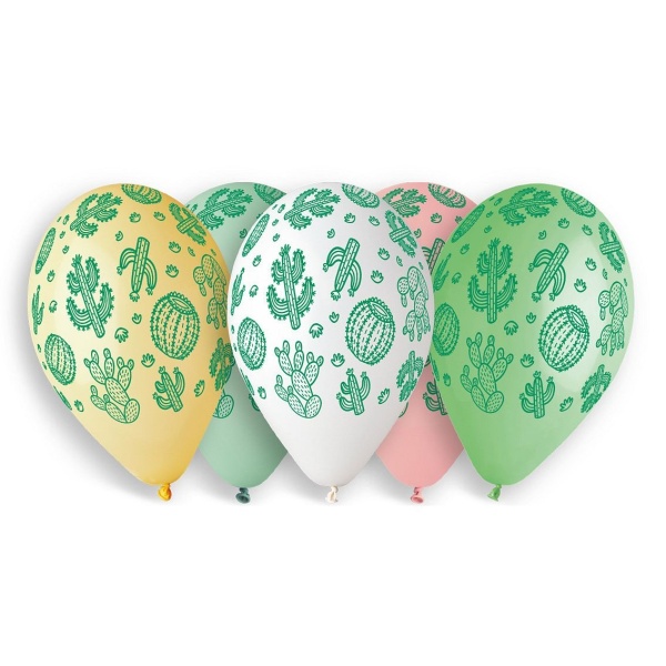 Balónky latexové Kaktusy 33 cm 5 ks