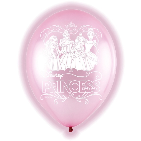 BALÓNKY latexové LED Disney Princess 27,5cm 5ks