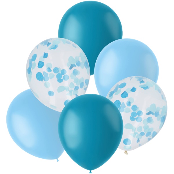 Balónky latexové Modré-tyrkysové 30 cm – 6 ks
