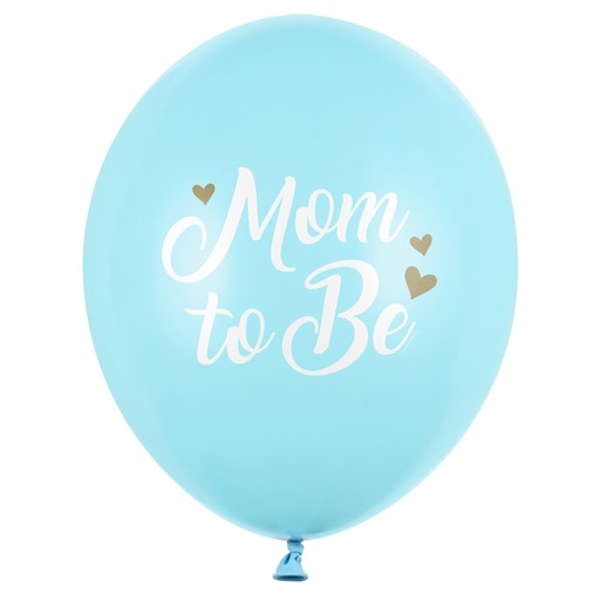Balónky latexové Mom to Be pastelově světle modrá 30 cm 50 ks