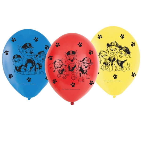 Balónky latexové Tlapková patrola 6 ks