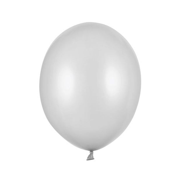 Balónky latexové metalické stříbrné 12 cm 100 ks