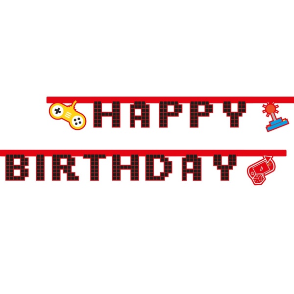 Levně Banner Gaming party Happy Birthday 2 m